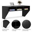 Costway Contemporary MDF Wall Mounted Floating Computer Desk in Black