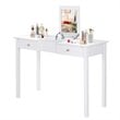 Costway MDF and Wood Dressing Table Set with Flip-top Mirror in White