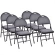 Costway Upholstered Padded Fabric Folding Chairs in Black (Set of 6)
