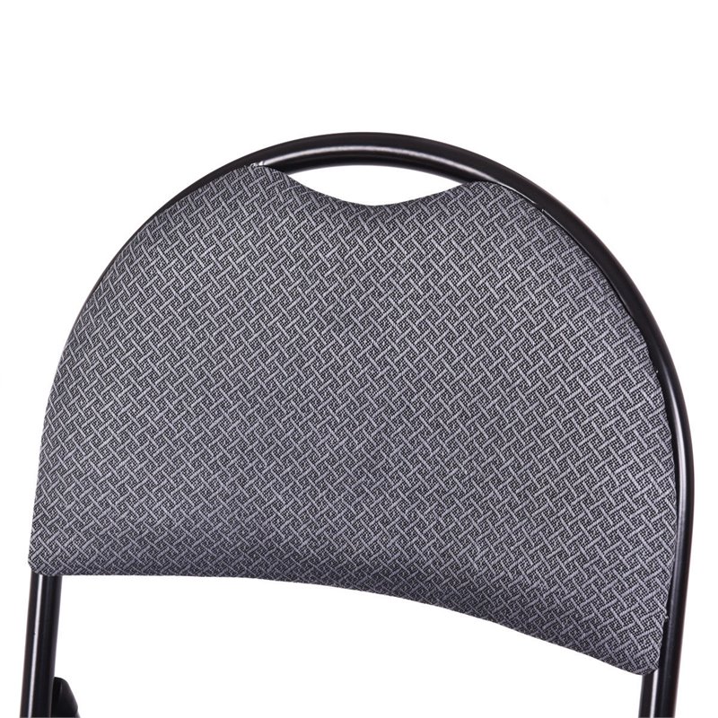 Costway Upholstered Padded Fabric Folding Chairs in Black (Set of 6)