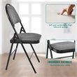 Costway Upholstered Padded Fabric Folding Chairs in Black (Set of 6)