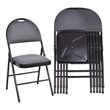 Costway Upholstered Padded Fabric Folding Chairs in Black (Set of 6)