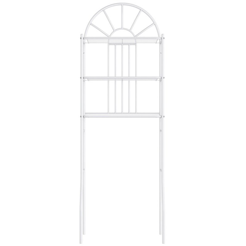 Costway 3-shelf Contemporary Iron Toilet Bathroom Spacesaver in White