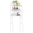 Costway 3-shelf Contemporary Iron Toilet Bathroom Spacesaver in White