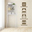 Costway 3-shelf Contemporary Iron Toilet Bathroom Spacesaver in White