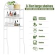 Costway 3-shelf Contemporary Iron Toilet Bathroom Spacesaver in White