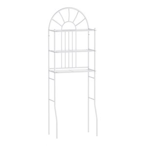 Costway 3-shelf Contemporary Iron Toilet Bathroom Spacesaver in White