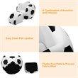 Costway Football Shaped Polyurethane Kids Sofa with Ottoman in Black/White