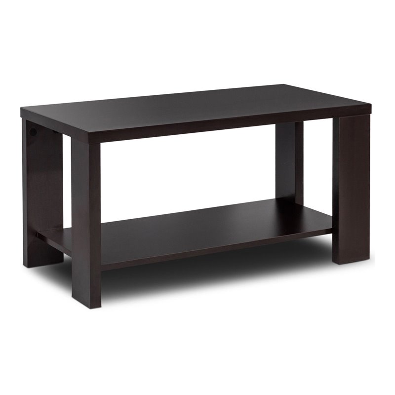 Costway Rectangular Contemporary High Quality Wood Coffee Table in Brown
