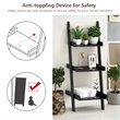 Costway 3-tier Contemporary MDF Leaning Rack Wall Ladder Book Shelf in Black