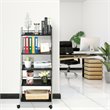 Costway 5-tier Steel Garage Kitchen Storage Cart Rack in White/Black