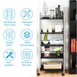 Costway 5-tier Steel Garage Kitchen Storage Cart Rack in White/Black