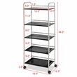 Costway 5-tier Steel Garage Kitchen Storage Cart Rack in White/Black