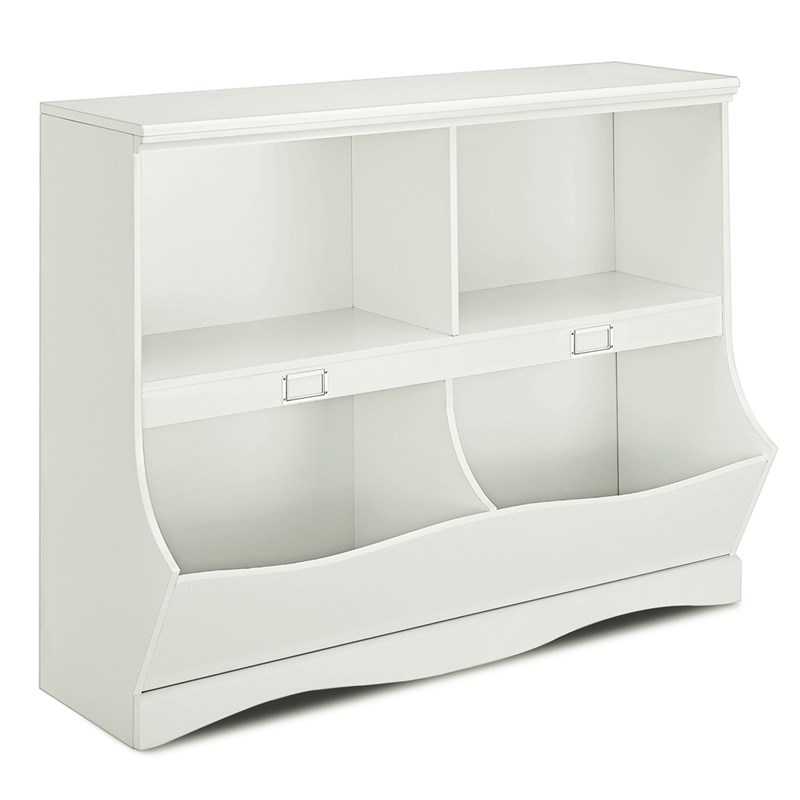 Costway Contemporary MDF Multi-bin Kids Toy Storage Organizer in White