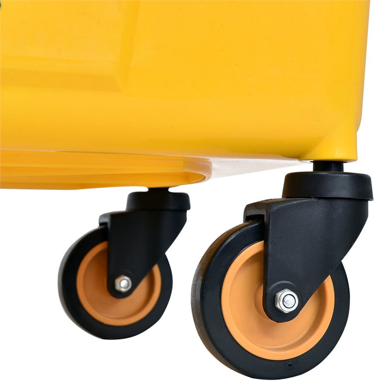 Costway 35-quart Contemporary Plastic Side Press Wringer Mop Bucket in Yellow