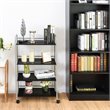 Costway 4-tier Steel Multifunction Rolling Storage Cart in White/Black