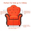 Costway Contemporary Polyurethane Kids Recliner in Orange Finish
