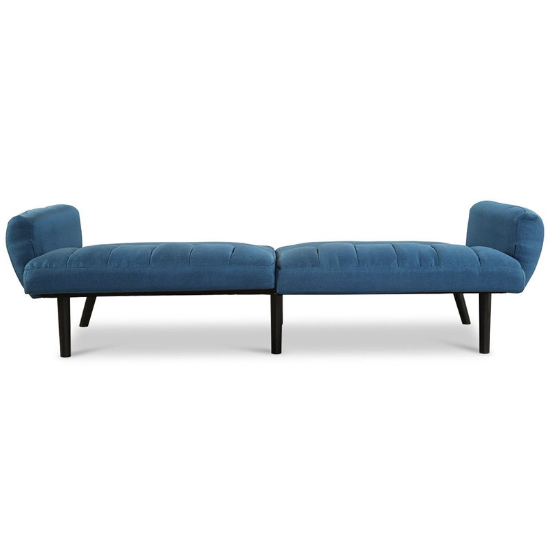 Costway Contemporary Wood and Sponge Sofa Futon Bed Sleeper in Blue