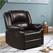 Costway Contemporary Polyurethane Recliner with Footrest in Brown