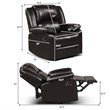 Costway Contemporary Polyurethane Recliner with Footrest in Brown