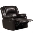 Costway Contemporary Polyurethane Recliner with Footrest in Brown