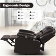 Costway Contemporary Polyurethane Recliner with Footrest in Brown