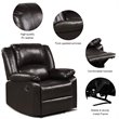 Costway Contemporary Polyurethane Recliner with Footrest in Brown
