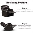 Costway Contemporary Polyurethane Recliner with Footrest in Brown