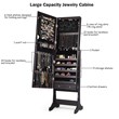 Costway Contemporary MDF Jewelry Cabinet with LED Lights in Brown