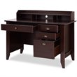 Costway Contemporary MDF Computer Desk with 3 Side Drawers in Brown