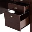 Costway Contemporary MDF Computer Desk with 3 Side Drawers in Brown