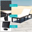 Costway Rattan Patio Lounge Chair with Seat Cushion in Black
