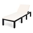 Costway Rattan Patio Lounge Chair with Seat Cushion in Black