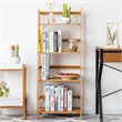 Costway 4-tier Contemporary Bamboo Multifunctional Bookcase in Natural