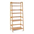 Costway 4-tier Contemporary Bamboo Multifunctional Bookcase in Natural