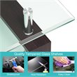 Costway Rectangular Tempered Glass and Wood Coffee Table with Shelf in Brown