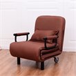 Costway Polyester and Steel Convertible Sofa Bed with Cushion in Brown
