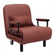 Costway Polyester and Steel Convertible Sofa Bed with Cushion in Brown