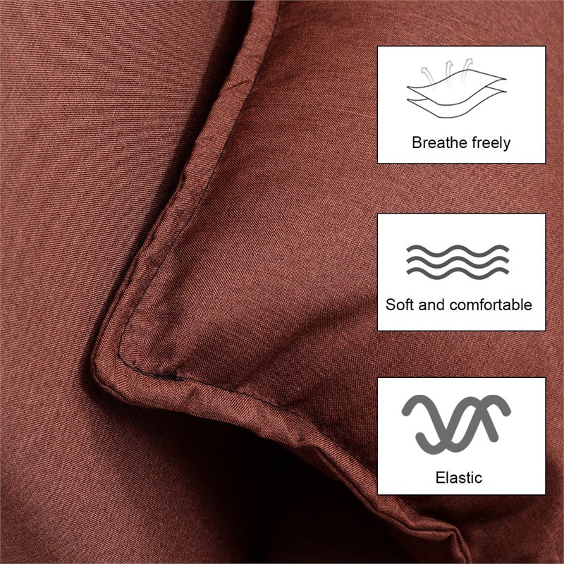Costway Polyester and Steel Convertible Sofa Bed with Cushion in Brown