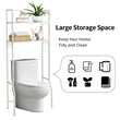 Costway 2-tier Contemporary Steel Bathroom Spacesaver in White Finish