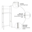 Costway 2-tier Contemporary Steel Bathroom Spacesaver in White Finish