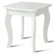 Costway MDF and Mirror Kids Vanity with Dressing Table and Stool in White