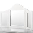 Costway Contemporary MDF and Mirror Makeup Desk Vanity Set in White