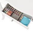 Costway Contemporary MDF and Mirror Makeup Desk Vanity Set in White