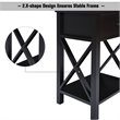 Costway Contemporary MDF Nightstand with Drawer and Shelf in Brown