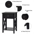 Costway Contemporary MDF Nightstand with Drawer and Shelf in Brown