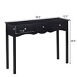 Costway 3-drawer Contemporary MDF Board Console Table in Black