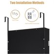 Costway MDF Board Wall/Door Mounted LED Lights Mirrored Jewelry Cabinet in Black