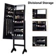 Costway MDF Board Mirrored Jewelry Cabinet with 18 LED Lights in Black