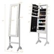 Costway MDF Board Mirrored Jewelry Cabinet with 18 LED Lights in White